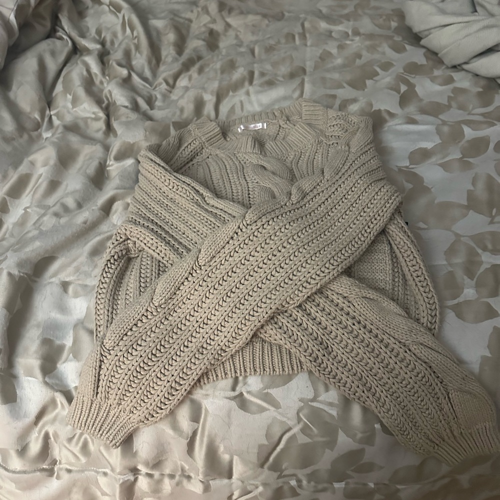 Cozy Knit Cowl Neck Sweater in Beige